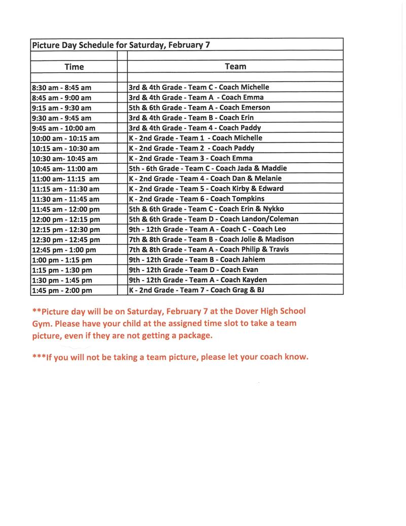 Picture Schedule